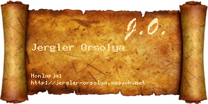 Jergler Orsolya névjegykártya